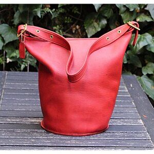 Coach Vintage - Feed Sac Duffle (Bucket) bag 9085 in Red (Brighter Red) - USA 94